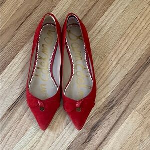 Sam Edelman Red Suede Flats with Bow